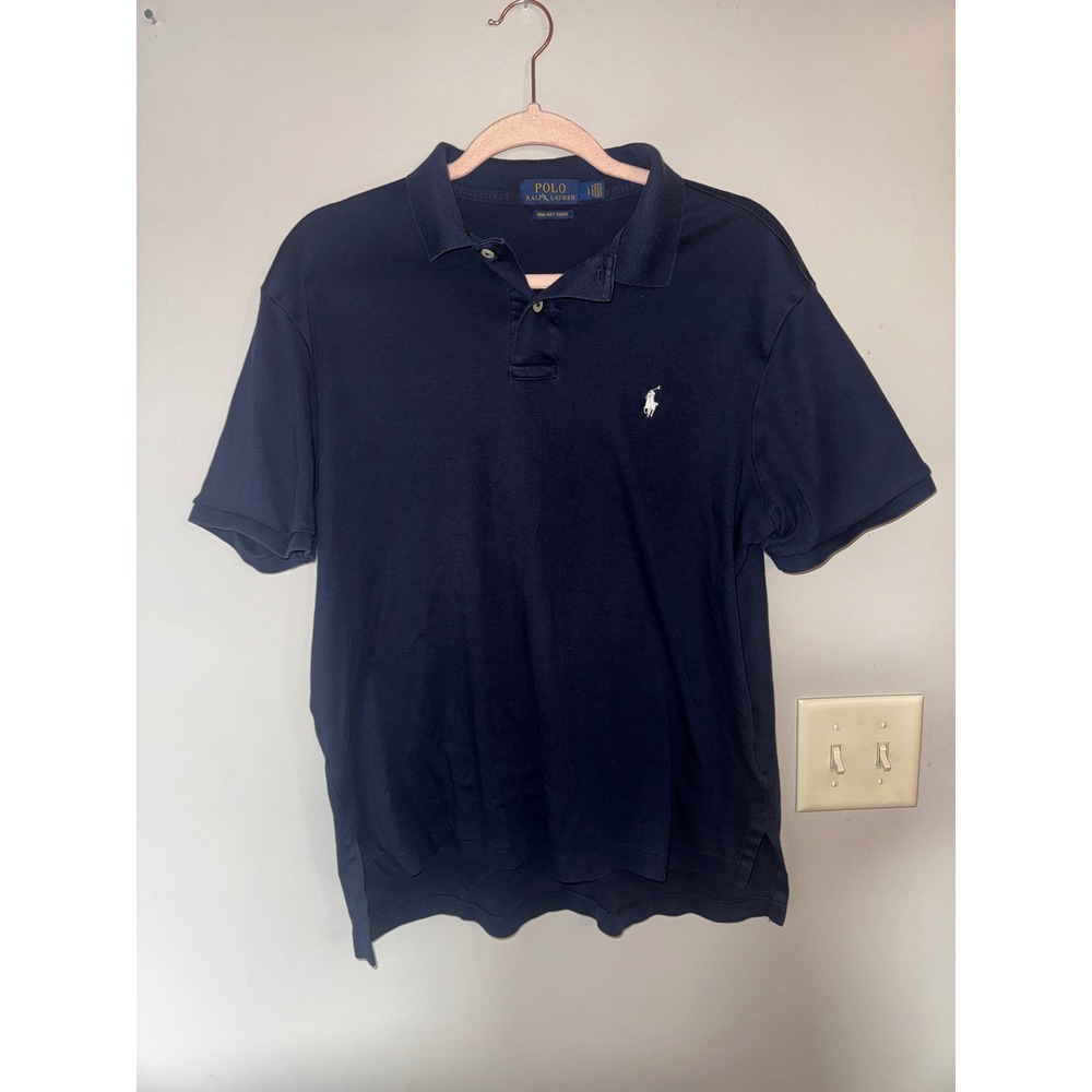 Polo Ralph Lauren Mens Pima Soft Touch Polo Shirt Navy Blue Large LG